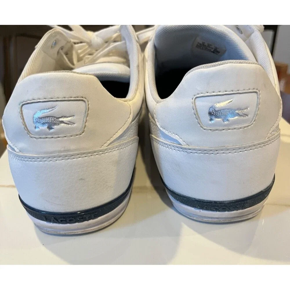 Lacoste Chaymon Men's White Leather Sneakers - Size 13